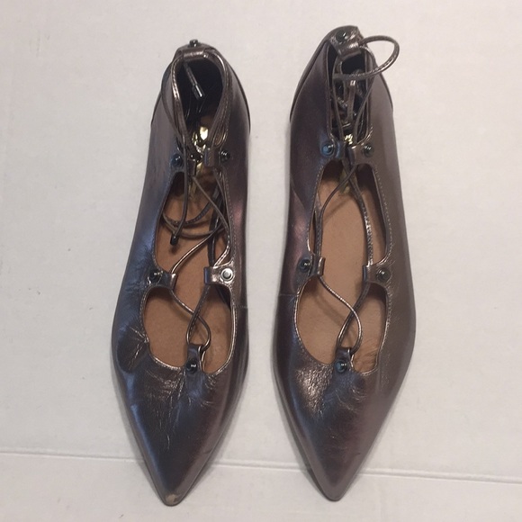 Halogen pointed Ballet flat Owen ghillie shoes 7.5 - Picture 3 of 7